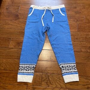 Womens Aerie Pajama Pants XXL 2XL Drawstring Joggers Blue Polka Dot Sweater NWT